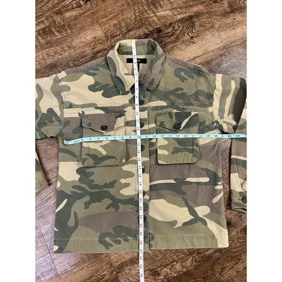 Camouflage Women's Oversized‎ Shirt Jacket Shacket Women's Small 100% Cotton - Picture 12 of 14